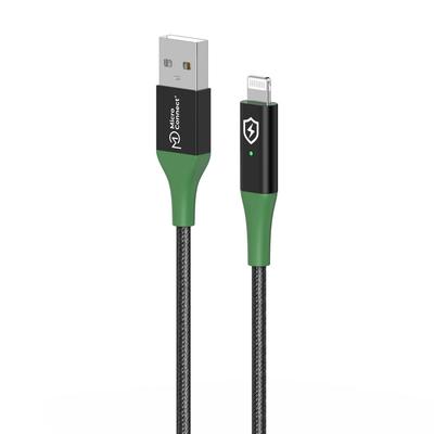 MicroConnect Smart Charge MFI USB-A To Lightning Cable 2m Black-Green, MC-SMART USB A--2