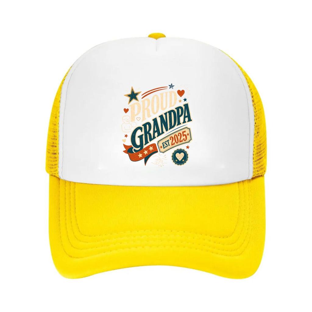 Proud Grandpa Established Celeb Mesh Baseball Cap Casual Hat Outdoor For Womens Unisex FeUnisex