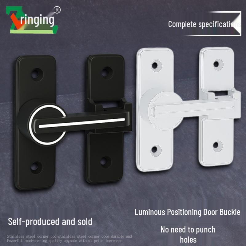 Punch-Free 90° Sliding Door Latch & Lock for Barn, Bathroom, or Toilet Doors