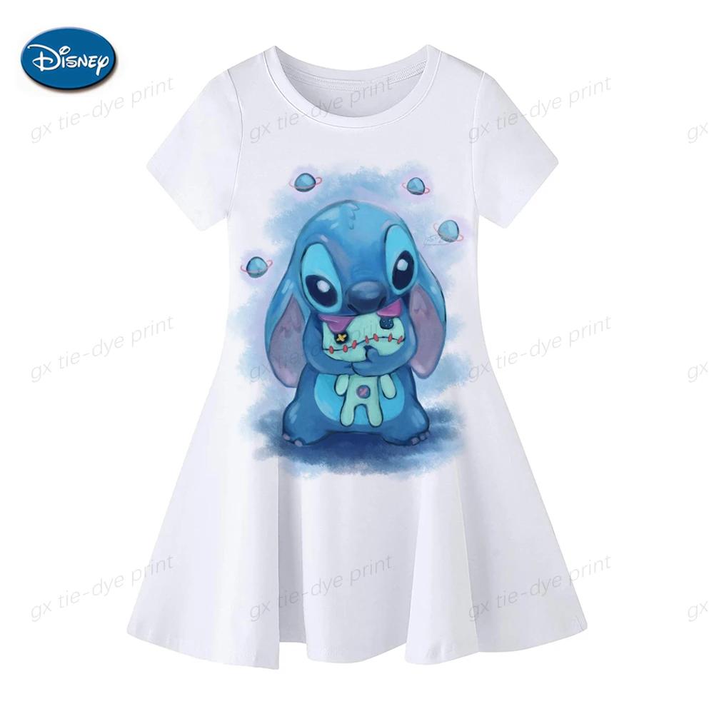 Hello Kitty Kuromi Summer Dress Girl Dresses Children Dresses Kawaii 3d Cartoon Print Cute 2024 Girl Clothing Vestidos