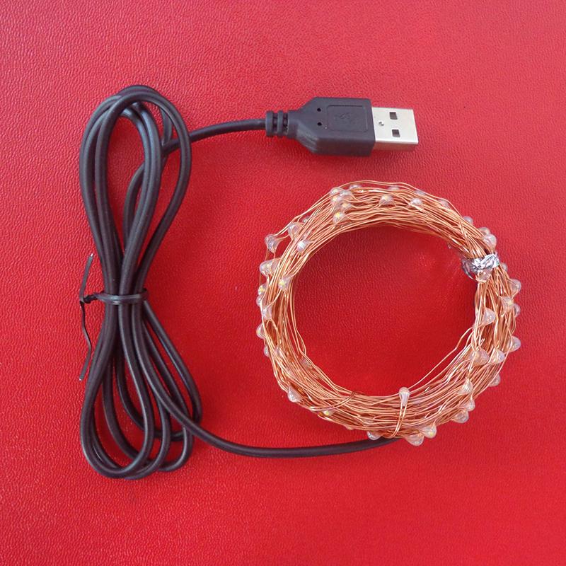 

USB Copper Wire Lamp String 100 Lamps Waterproof LED Light String Holiday Lights 10m Blue#0