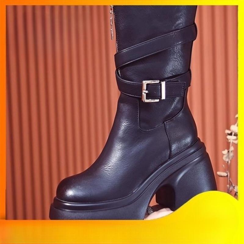 Women's Boots, Single Boots, High Heels, Thick Heels, Anti-slip Women's Shoes