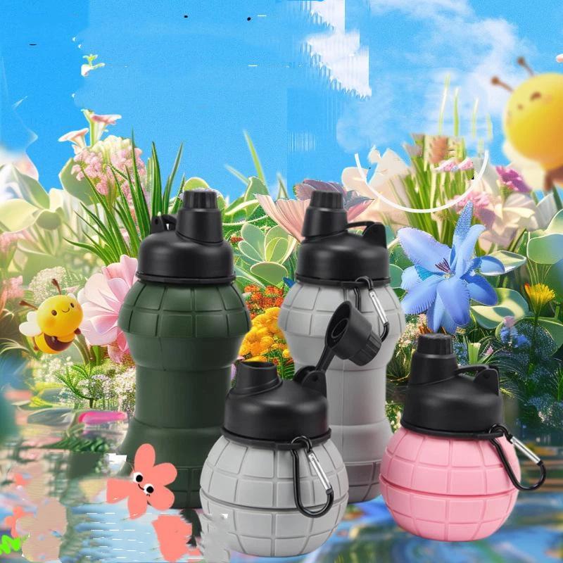 New 550Ml Cup Portable Kettle -Shaped Silicone Collapsible Water Cup For Sports Outdoor Hiking Travel