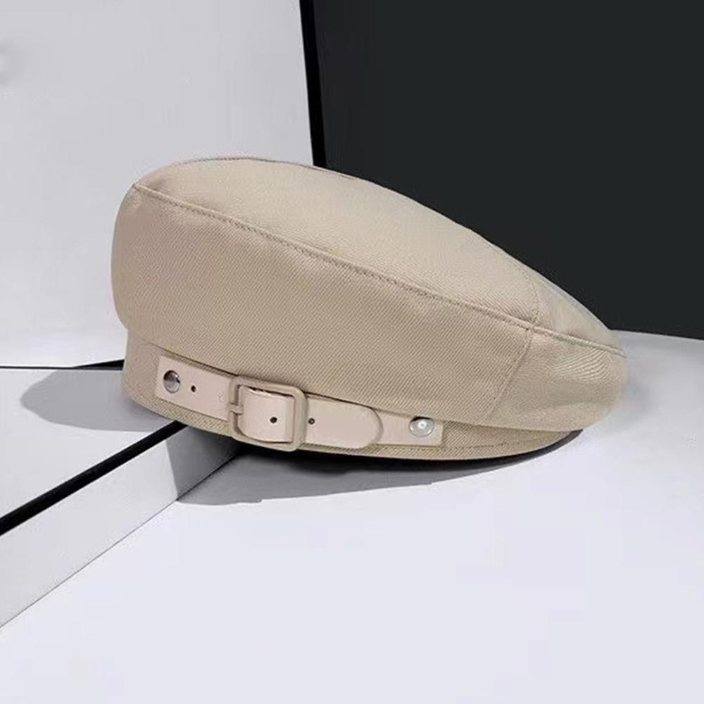 

Зимняя модная однотонная осенняя шапка художника для девочек, теплая восьмиугольная кепка, берет с пряжкой, женские шапки, шляпа художника One Size