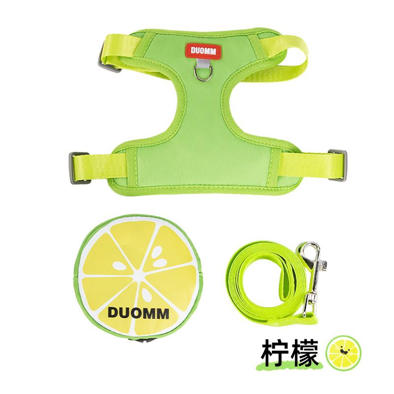 Pet Backpack Fruit Pattern Small Puppy Dog Walking Leash Dog Leash Pet Supplies XS(old) лимон