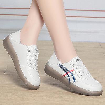 Casual Shoes for Women Spring and Autumn Soft-soled Non-slip Women's Shoes Travel Comfortable White Shoes Cowhide Sole Ladies Single Shoes