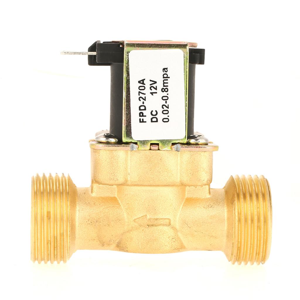 Electric Water Valve, Normal Closed Brass Electric Solenoid Valve for Water Electric  12V G34, Solenoid Valves