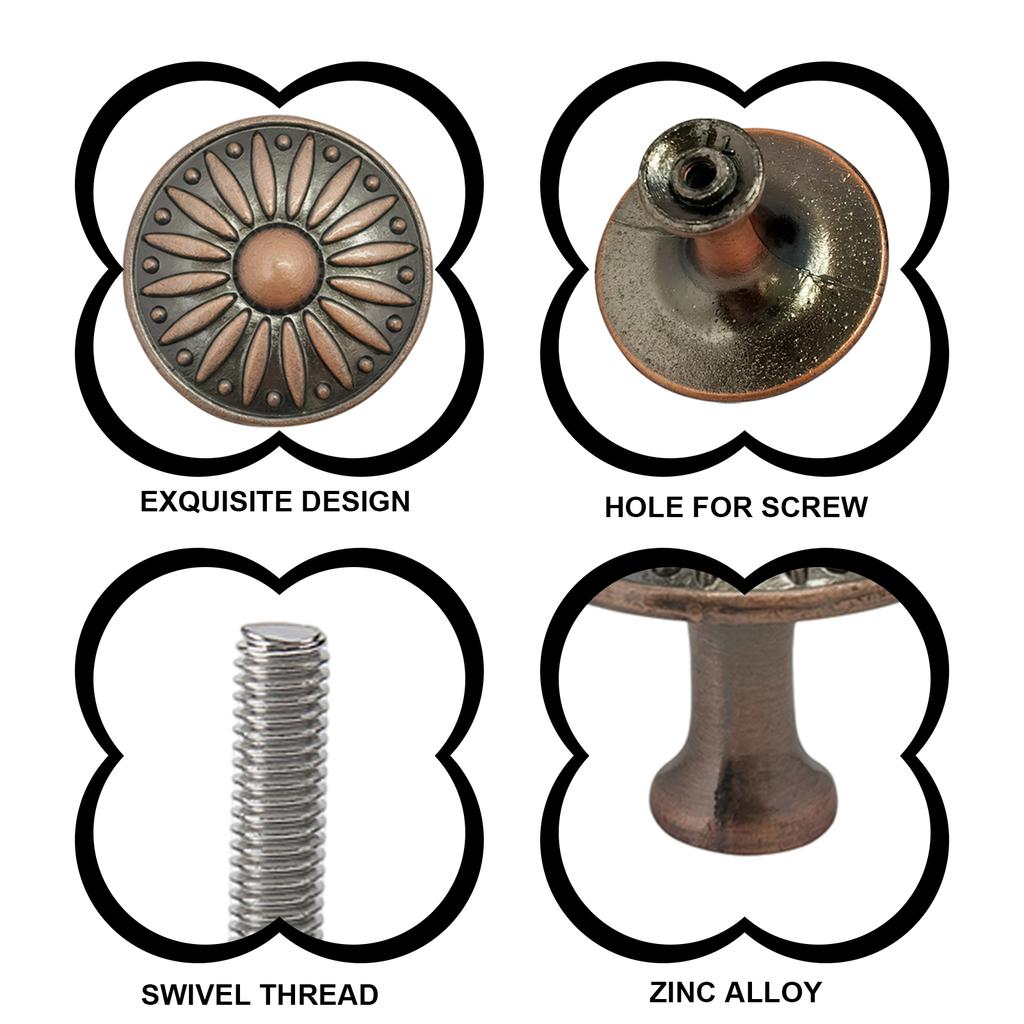 Classical Designs Drawer Handle Antique Finish Single Hole Pull Knob Single Hole Furniture Knob for Retro Home Styling