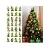 Acrylic Flat 2D Christmas Tree Pendant, Mirror Green Hair Monster - for Holiday Decorations, Halloween, Thanksgiving Flat Christmas Tree Pendant