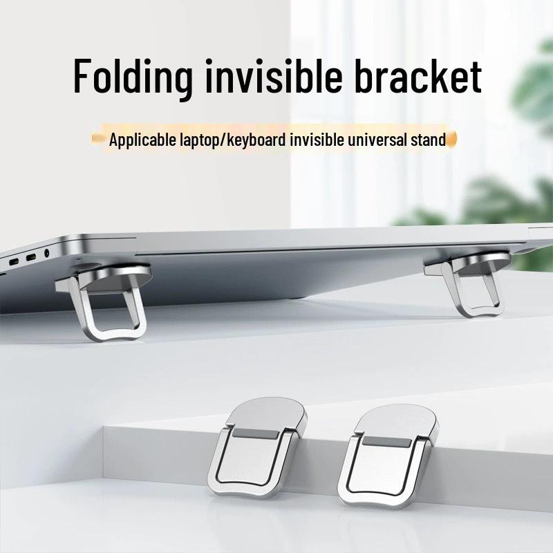 Aluminum Alloy Invisible Laptop Stand: Foldable Desktop Riser & Keyboard Tray