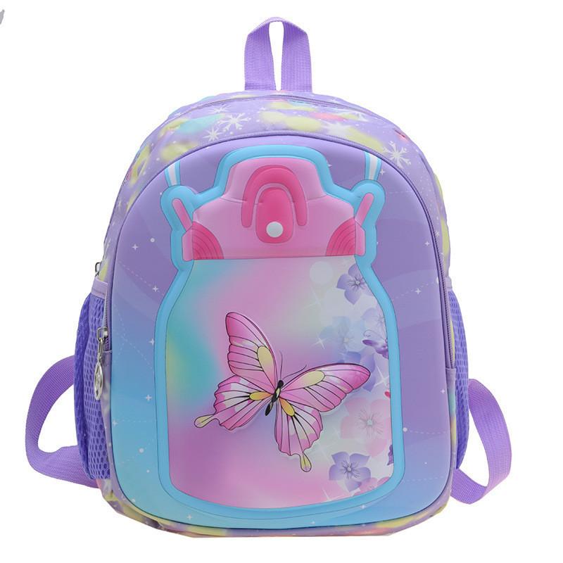 Cute Butterfly Pattern Kindergarten Backpack With Comfortable Curved Straps