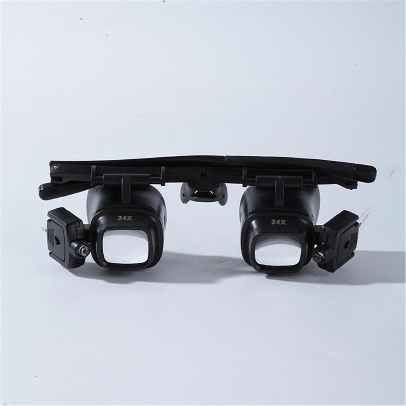 Adjustable LED Head Magnifier Glasses Convenient LED Head Mounted Magnifier For Sewing Crafts And Electronics 2X 24X