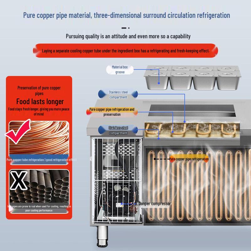 Commercial Refrigerated Milk Tea Bar Counter