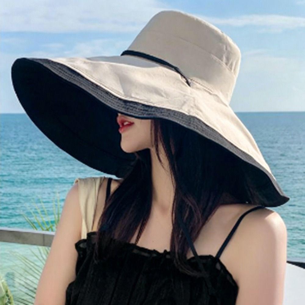 Double-Sided Sunshade Cap Foldable Sun Hat Fashion Women's Beach Hat  Outdoor