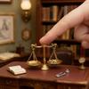1/12 Miniature Balance Scale Model - Retro Justice Scale for Dollhouse Scene Decor, Micro Scene Photos Prop, Mini Furniture