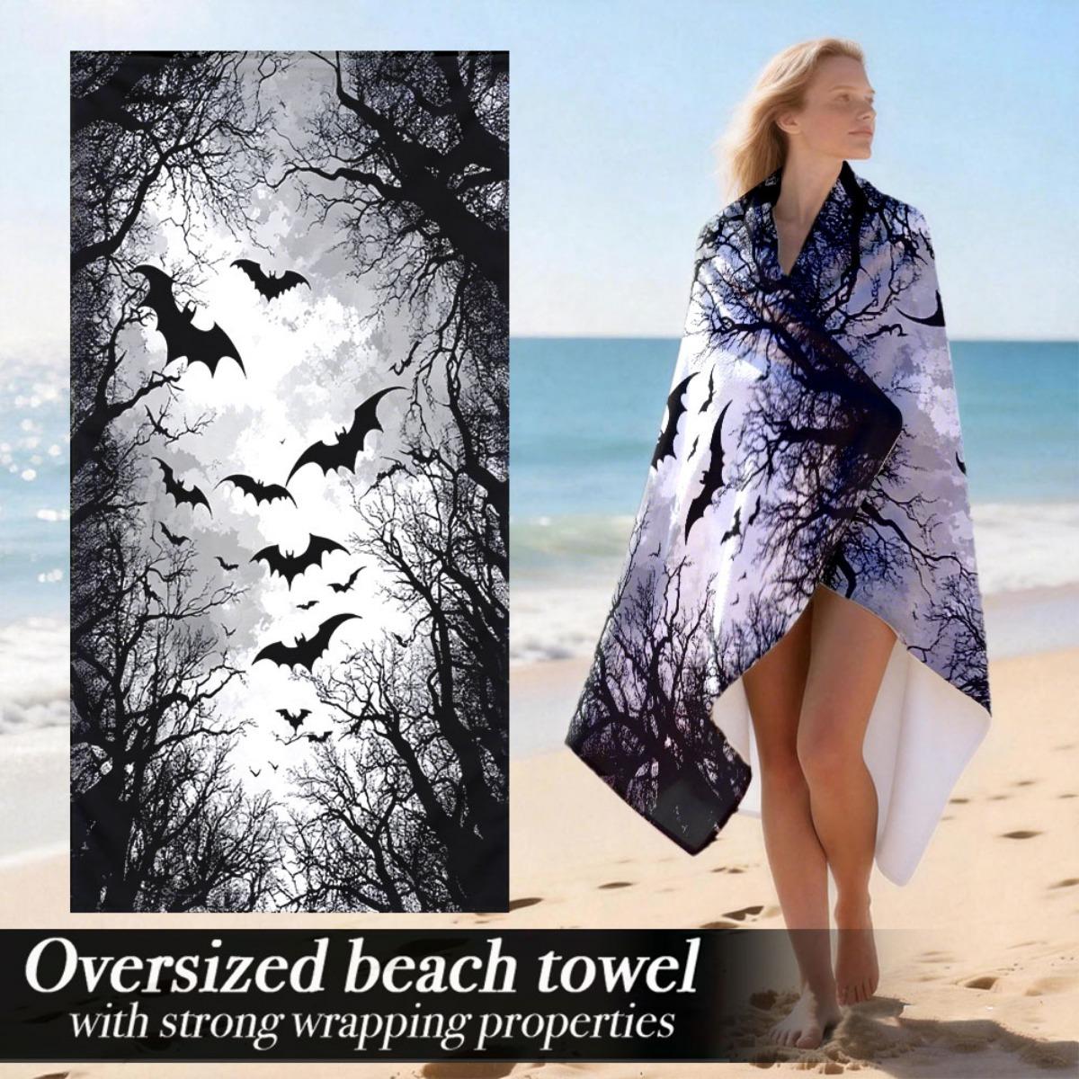 

Dark Bat Forest Oversized Beach Towel – Lightweight & Plush, Mysterious Design, Perfect for Home & Beach Use W40*H60(CM)