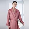 100% Pure Cashmere Water Ripple Double-Faced Wool Coat with Belt - Women's Outerwear