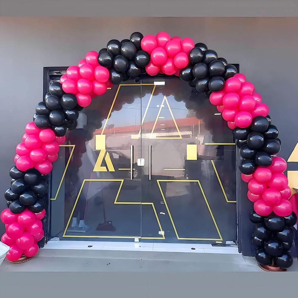 Hot Pink Balloons Arch Kit Black Rose Red Balloon Garland Wedding Bridal Shower Birthday Party Gender Reveal Decoration Globos