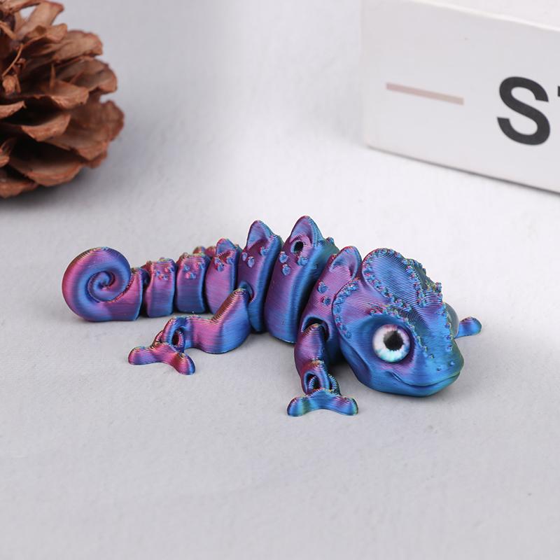 

3D печать фигурки хамелеона многосуставные подвижные имитация животного для аксессуаров домашнего декора детский подарок