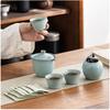 Ru-Pattern Ceramic Travel Tea Set