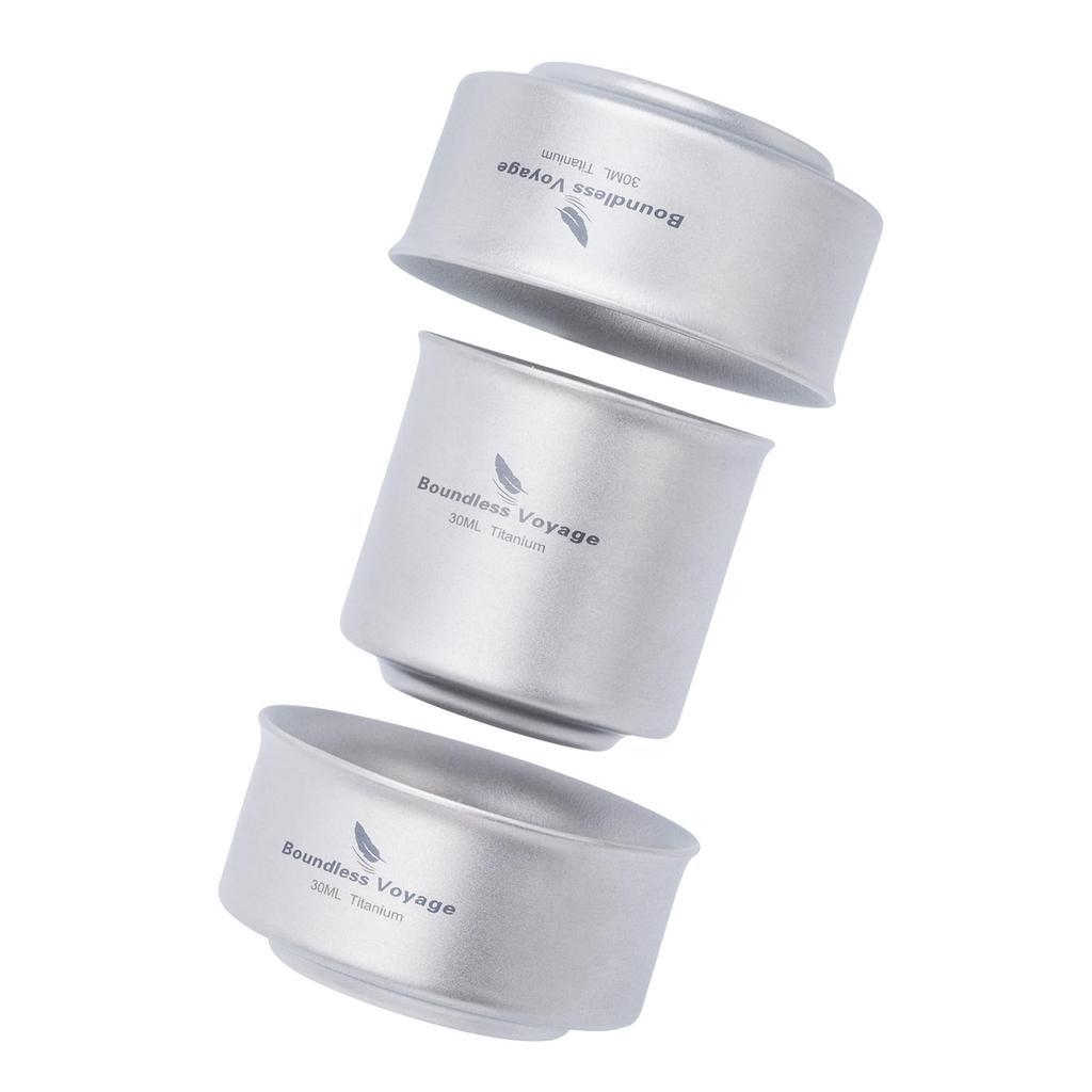 Boundless Voyage Titanium Sake Perfect for Hot and Outdoor Activities of Cups, 30ml, Ultra-Lightweight, Double-Walled, Stylish, Camping, Sake, Sake,