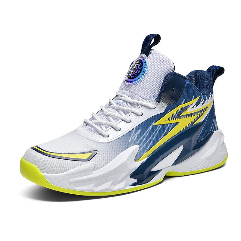 Mandarin Duck Two-color Matching Basketball Shoes Men's White and Purple Combat Boots Actual Sports Shoes Youth Training Shoes Women