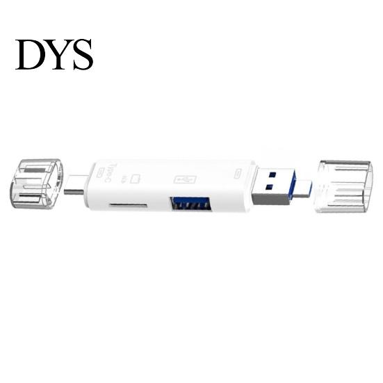 TF Card Reader Plug Play High Speed 5-In-1 USB 3.0 Type-C for Computer Micro