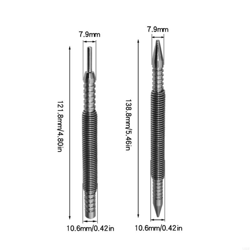 Doppelkopf-Setzer Scharnierstift-Set Schlagloser Feder-Setzer Mittelbohrung Schlagkraftstift Entfernungswerkzeug