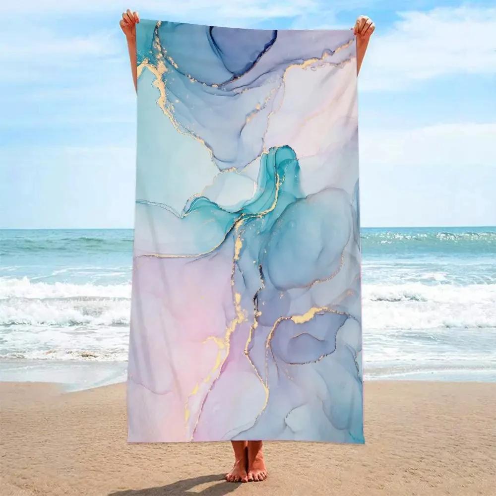 Rainbow Striped Beach Towel Lightweight Microfiber Pool Towels Quick Dry Soft Summer Beach Towel Swimming Towel For Adults Kids