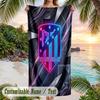 Beach Towel Atletico Madrid Print Custom Name Text Soft Towel for Swimming Pool