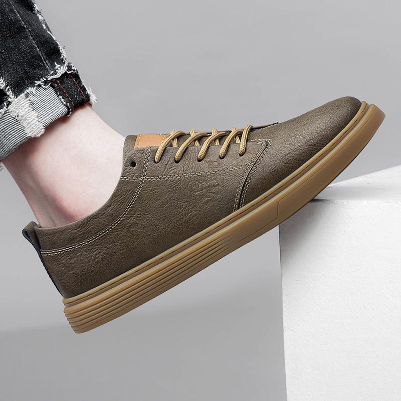 Fashion Mens Fashion Skateboard Footwear New Spring Autumn Sports Casual Shoes Genuine Leather Men Tenis Masculino Man Business Sneakers