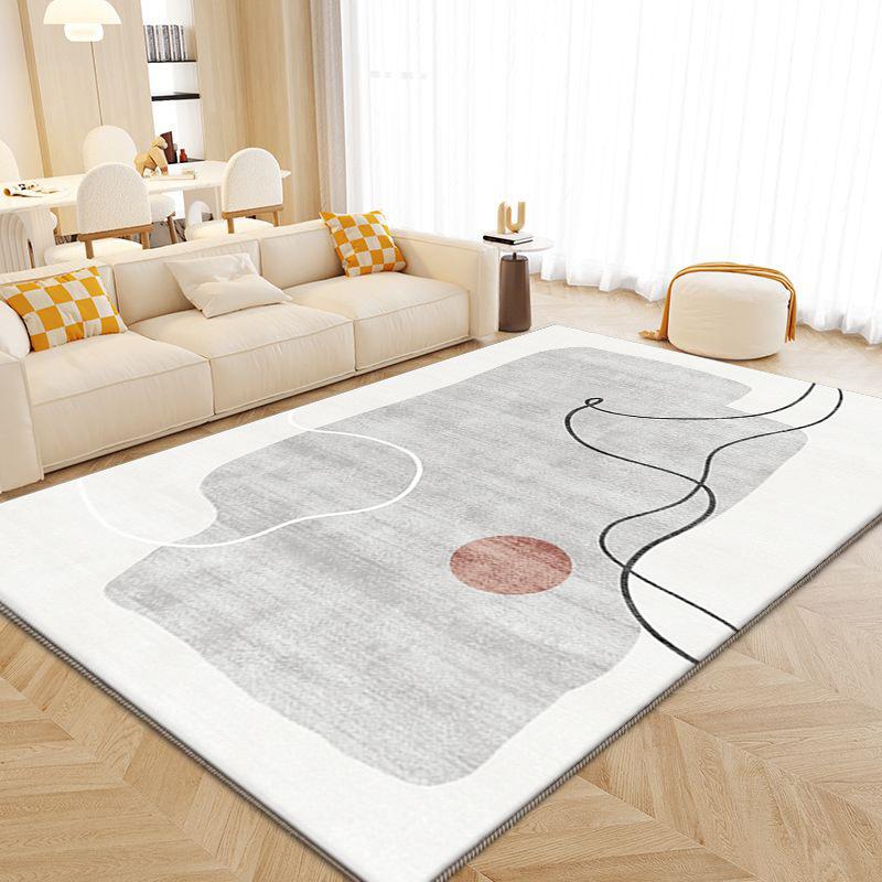 Luxuriöser Teppich aus Kaschmirimitat für Wohnzimmer, Schlafzimmer und mehr – Modernes nordisches Design mit plüschiger Textur, Sofa und Couchtisch, Arbeitszimmer und Garderobe