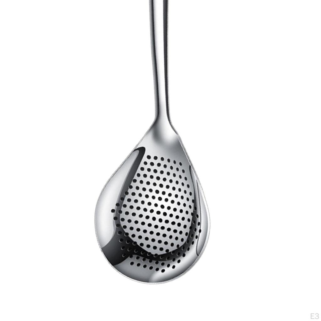 304 Stainless Steel Skimmer Slotted Spoon Anti Scald Handle Kitchen Strainer Ladle
