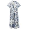 Langzi French Floral Polo Neck Short Sleeve Dress