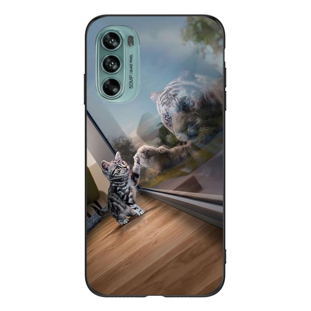 

Для Motorola Moto G62 5G чехол для задней панели телефона защитный мягкий силиконовый черный чехол TPU лев волк тигр дракон Moto G62 5G