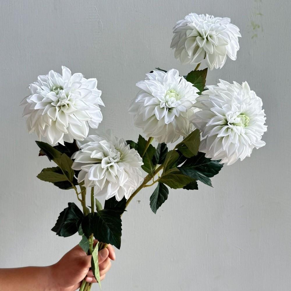Long Branch 3D Printed Dahlia Real Touch Large Flower Fake Chrysanthemum Realistic Artificial Faux Flower Event Decoration