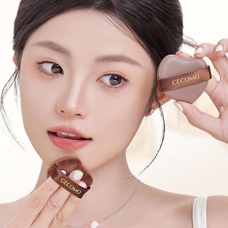 Surface Flocking Makeup Puff Soft Skin-friendly Air Cushion GECOMO 6 PCS Nut Powder Puff Set Sponge Dry And Wet Dual-Use Leather