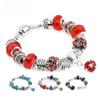 Pans Trendiges Kristallperlenarmband mit Anhänger in Form einer Blumenkrone