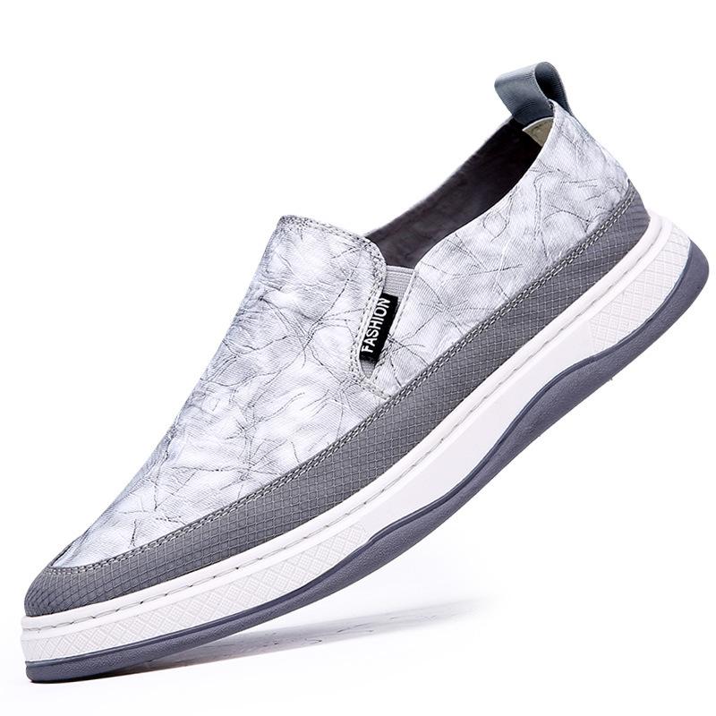 

Cloth shoes men s 2025 new spring breathable ice silk quick-drying light casual deodorant men s one-pedal canvas shoes tide 44 серый