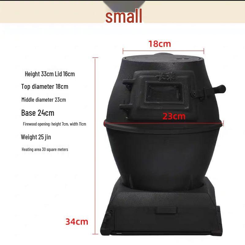 Evergreen Dual-Use Cast Iron Stove: Wood/Coal Heating, Indoor/Outdoor Fireplace with Viewing Window