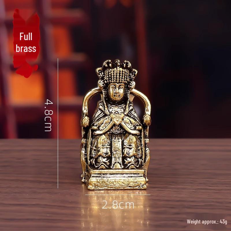 

Латунная ретро статуэтка Нефритового Императора и Королевы-Матери Будды - Маленькое бронзовое настольное украшение