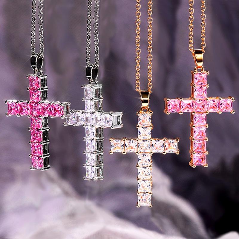 Street fashion trend cross pendant, personalized punk creativity, versatile avant-garde necklace