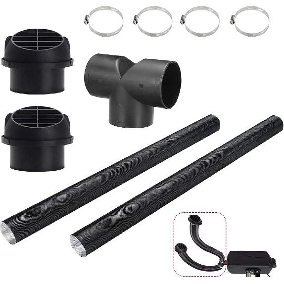 75Mm Diesel Heater Pipe Ducting, Air Duct Hose, Car Warm Air Outlet Vent T-Shaped Tee Telescopic Hose Clips For Webasto Eberspacher Parking Heater