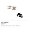 CHANEL Rhinestone Earrings Unisex Gold ABG419B21819U3377