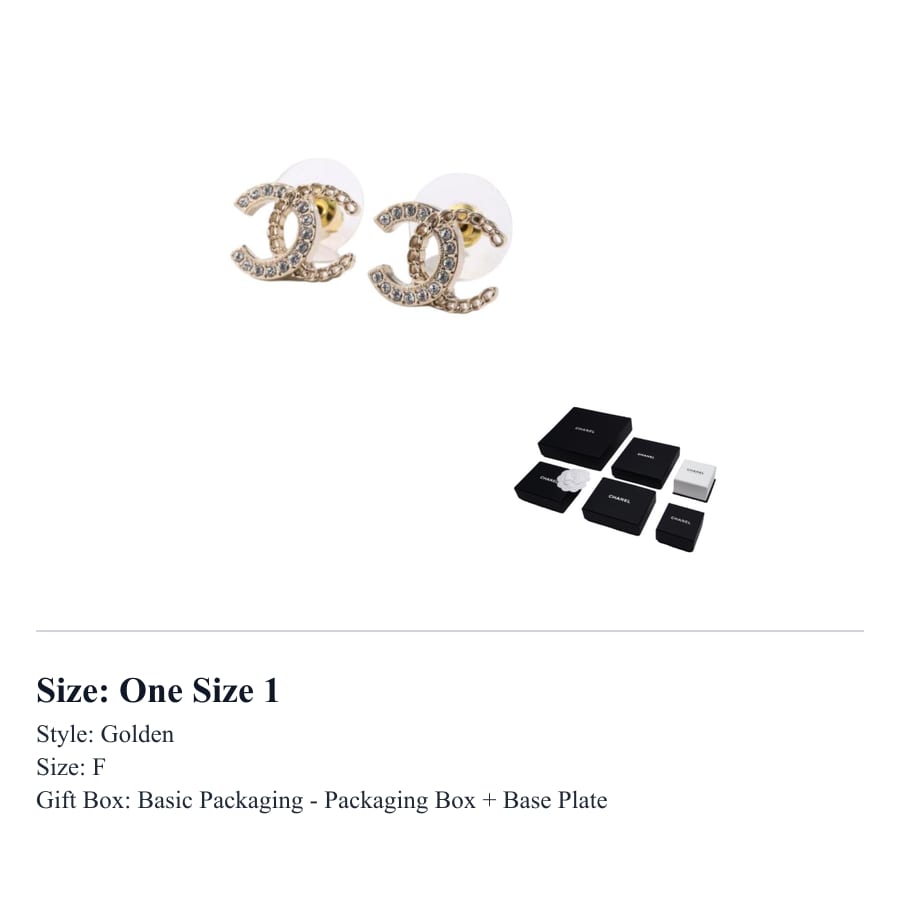 CHANEL Rhinestone Earrings Unisex Gold ABG419B21819U3377