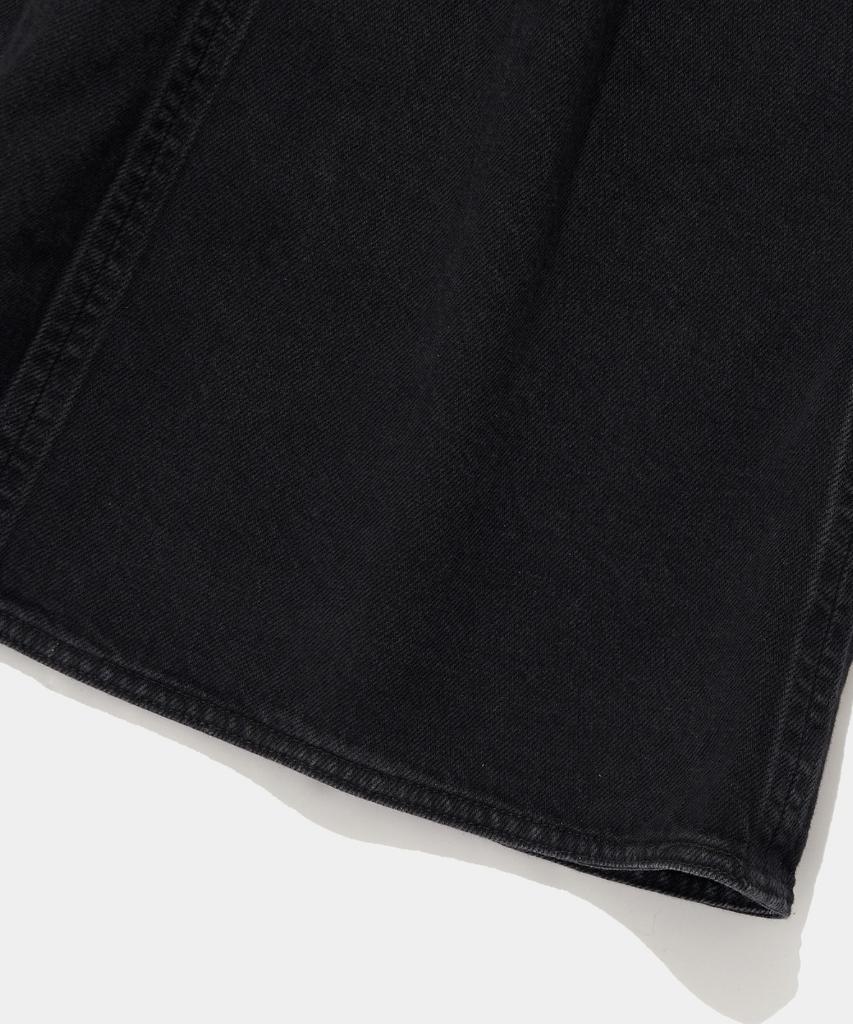 COLUMBIA UNIVERSITY Panel Pleated Denim Skirt_Gray Jean