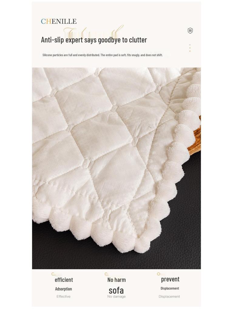 Nordic Plush Winter Sofa Cushion - Thickened, Non-Slip, Rectangular Bun Design.