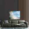 Tropical Beach Tapestry, White Orchids And Seagulls Print, Scenic Wall Art For Home Dorm Background