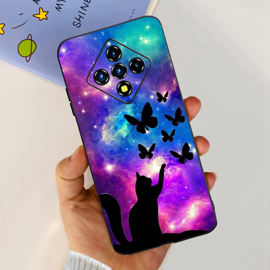 Lovely Painted Case For Infinix Zero 8 8i X687 X687B Soft TPU Back Cover For Infinix Zero8 Zero8i Black Silicon Phone Cases