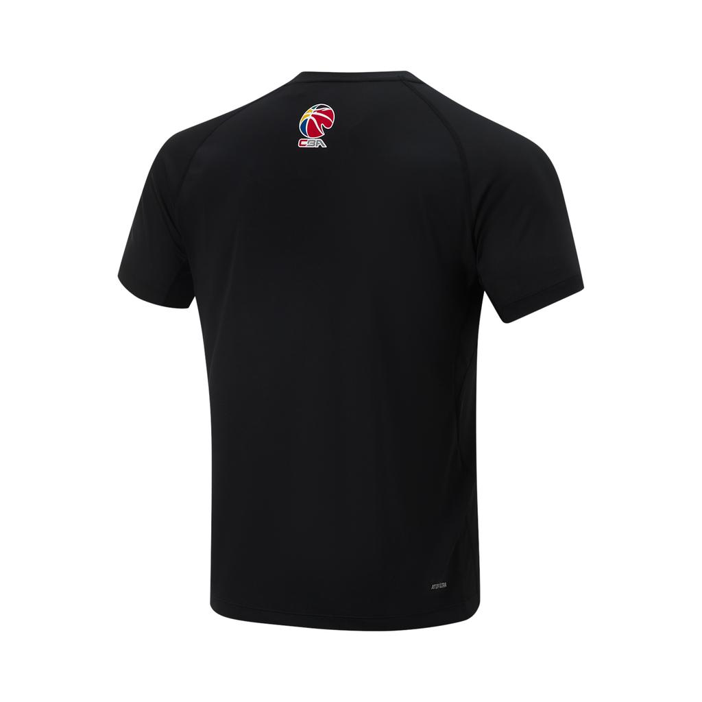 Li Ning CBA Series 24 Season Shanghai Team Comfortable Casual Simple Short Sleeve Basketball Shirt Men tops Black ATSU963-2